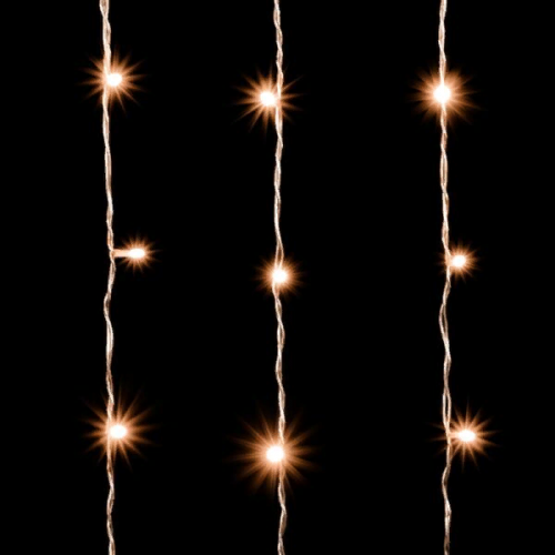 Светодиодный занавес 2*3 м., 600 теплых белых LED ламп, облегченный, прозрачный провод ПВХ, LTC (PCL600NOT-10-2WW)