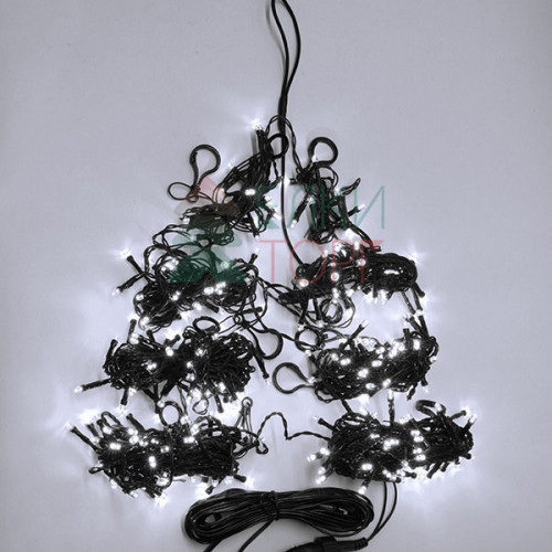 Светодиодная гирлянда Пятиминутка для ели высотой 2.1 м., 224 холодных белых LED ламп, зеленый ПВХ, Beauty Led  (GFM224C-14-1W)