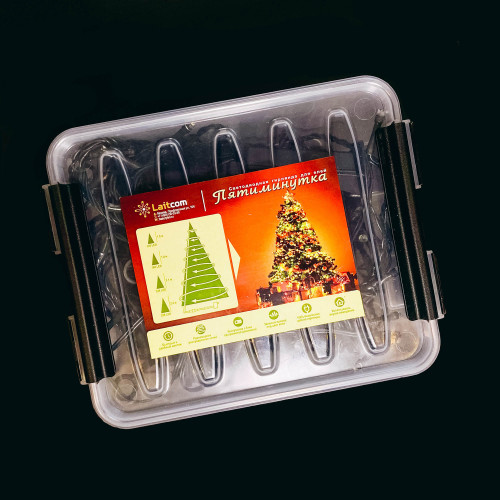 Светодиодная гирлянда Пятиминутка для ели высотой 2.1 м., 224 холодных белых LED ламп, зеленый ПВХ, Beauty Led  (GFM224C-14-1W)