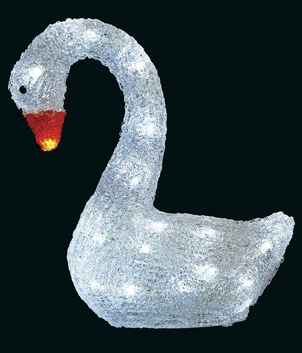 Светодиодная фигура Лебедь 30 см., 24V, 32 холодных белых LED ламп, Beauty Led (L-A-X001A) в Белгороде