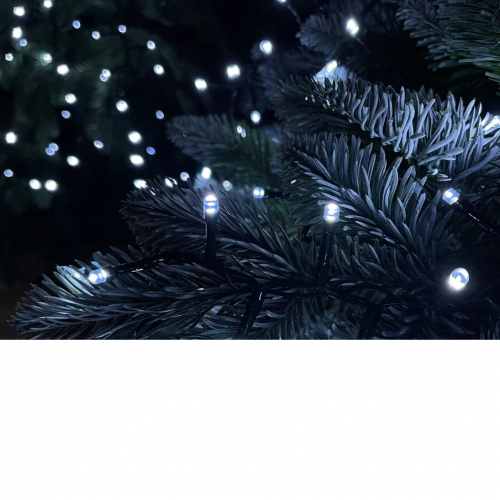 Светодиодная нить Snake Light 1000 холодных ламп, 20 м., 24В, 8 режимов, зеленый провод, для елки 230-260 см., Christmas DeLuxe (83775)