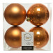 Набор пластиковых шаров Прага 100 мм., янтарный, 4 шт., Kaemingk (022279)