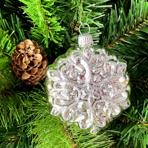 Набор стеклянных игрушек Ледяное ассорти, 2 шт., белый, Irena CO (62346)