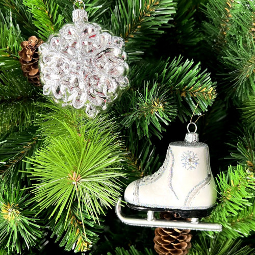 Набор стеклянных игрушек Ледяное ассорти, 2 шт., белый, Irena CO (62346)