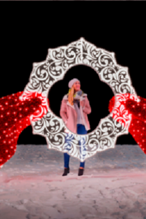 Светодиодная фигура из мишуры Рамка с варежками 250 см., Сад Радости (SR070)