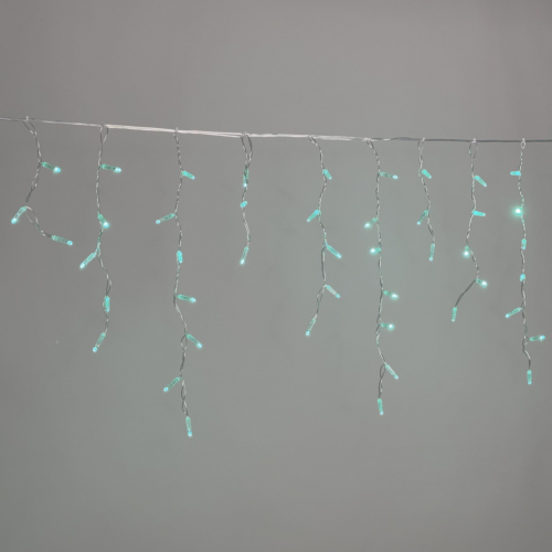 Светодиодная бахрома 3,1*0,5 м., 120 LED, аква, статика, прозрачный провод ПВХ, LTC (PIL120CAP-10-2A)