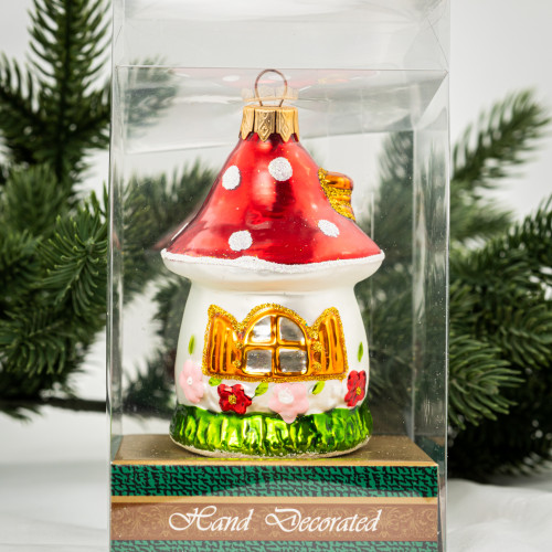 Елочное украшение Теремок, стекло, 11 см., 1 шт., Витус (А334)