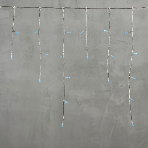 Светодиодная бахрома 3*0.5 м., 3 батарейки типа D 4.5V, 100 LED ламп небесно голубого цвета, прозрачный силикон, LTC (ECC100-10-8SB) в Санкт-Петербурге