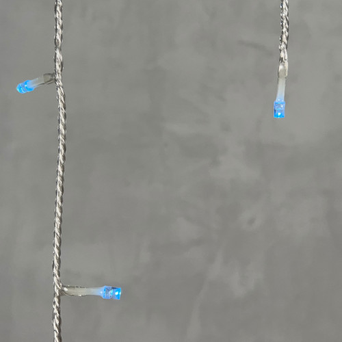 Светодиодная бахрома 3*0.5 м., 3 батарейки типа D 4.5V, 100 LED ламп небесно голубого цвета, прозрачный силикон, LTC (ECC100-10-8SB) в Санкт-Петербурге