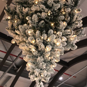 Декор люстра праздничная заснеженная 90 см., 48 LED лампы, Black Box (74404)
