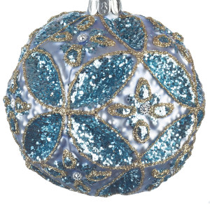 Винтажный стеклянный шар Грета 10 см., 1 шт., Karlsbach (09943)