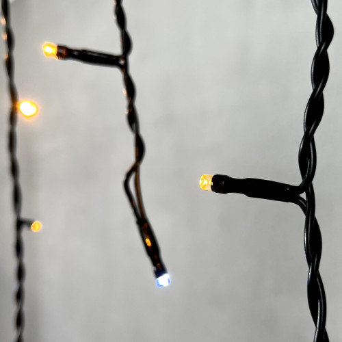 Светодиодная бахрома 3,1*0,5 м., 150 экстра теплых белых LED ламп, мерцание, черный провод ПВХ, LTC (PIL150BLW-11-2EWW)