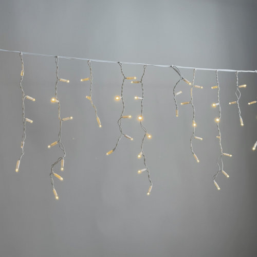 Светодиодная бахрома 3,1*0,5 м., 120 LED, тепло-белый, статика, белый провод каучук, LTC (ECO120-8-2WW)