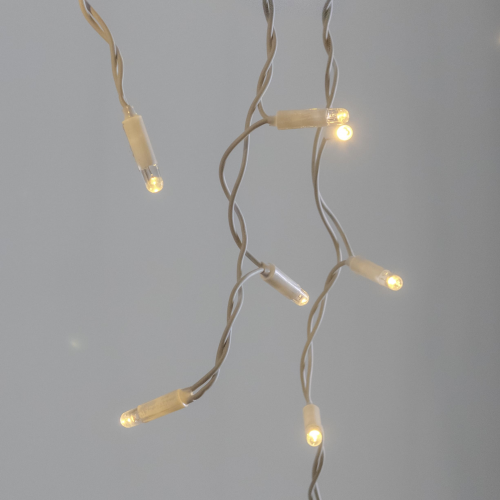 Светодиодная бахрома 3,1*0,5 м., 120 LED, тепло-белый, статика, белый провод каучук, LTC (ECO120-8-2WW)