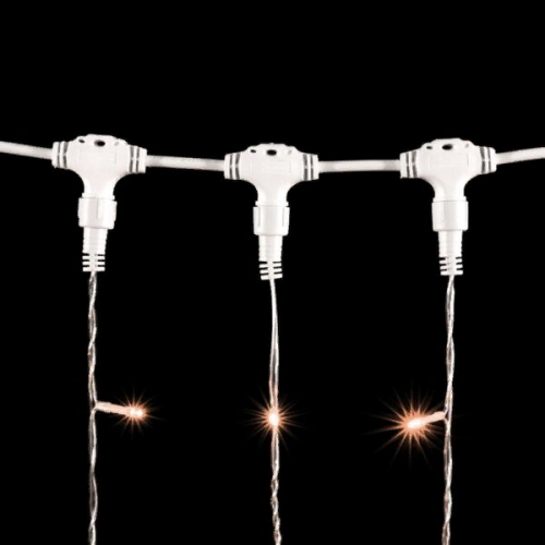 Светодиодный занавес 2*2 м., 400 экстра теплых белых LED ламп, прозрачный провод ПВХ, LTC (PCL402-10-2EWW) в Санкт-Петербурге