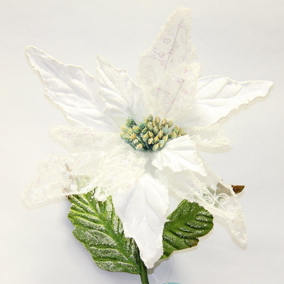 Пуансетия 70 см., цвет белый (F6008)