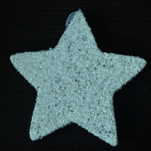 Звездочка Белоснежная с блестками 21*21 см,(23527)