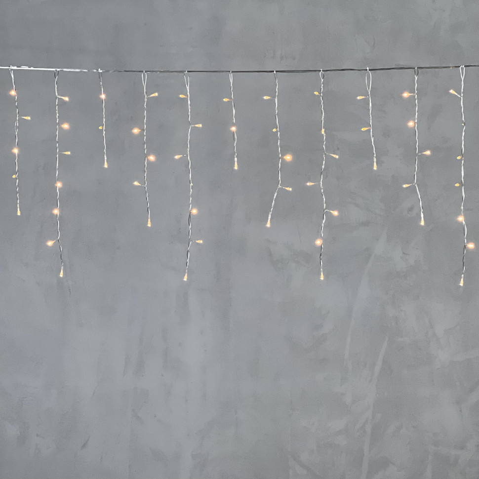 Светодиодная бахрома 4,9*0,5 м., 240 экстра теплых белых LED ламп, прозрачный провод ПВХ, Beauty Led (PIL240-10-2EWW)
