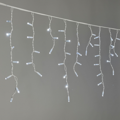 Светодиодная бахрома 3,1*0,5 м., 120 LED, холодный белый, статика, белый провод каучук, LTC (ECO120-8-2W)
