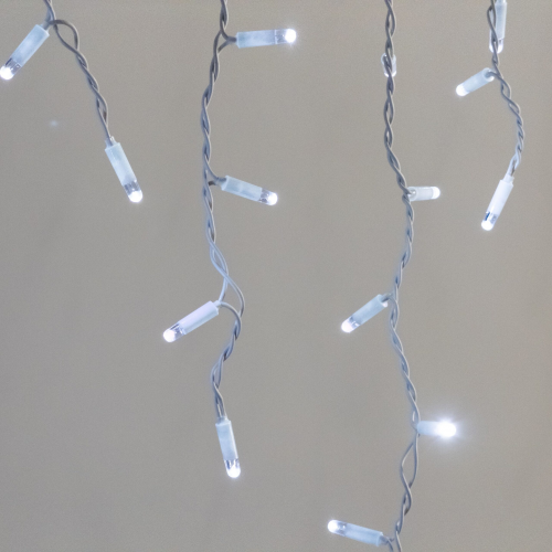 Светодиодная бахрома 3,1*0,5 м., 120 LED, холодный белый, статика, белый провод каучук, LTC (ECO120-8-2W)