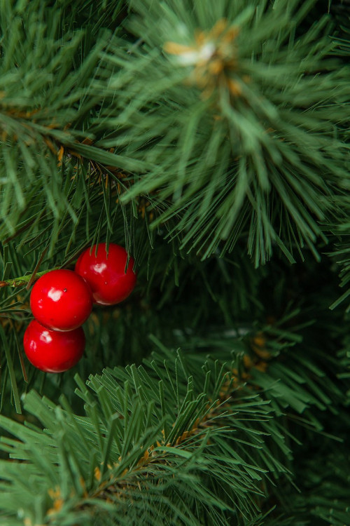 Искусственная елка Верона 60 см. с красными ягодками, мягкая хвоя ПВХ, ЕлкиТорг (67060)