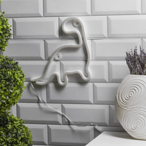 Неоновая вывеска Динозавр 24×24 см., батарейки ААх3, USB, зелёный, Luazon Lighting (7989797)
