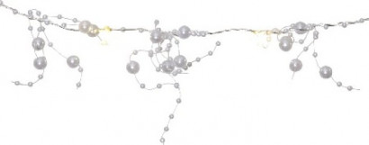 Гирлянда String Pearls Жемчужина, на батарейках, теплое белое свечение (728-34)