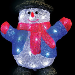 Светодиодная фигура Снеговик 24 см., 24V, 24 холодных белых LED ламп, Beauty Led (AS24-2WB)
