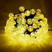 Светодиодная гирлянда шарики Пузырьки 10 м., 220V., 100 желтых LED ламп 23 мм., коннектор, черный ПВХ, LTC (PCS-100B-Y)