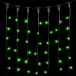 Светодиодный занавес 2*1 м., 200 зеленых LED ламп, черный провод ПВХ, LTC (PCL202-11-2G)