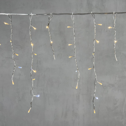 Светодиодная бахрома 3,1*0,5 м., 150 теплых белых LED ламп, мерцание, прозрачный провод ПВХ, LTC (PIL150BLW-10-2WW) в Санкт-Петербурге