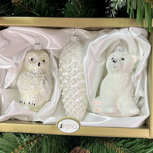 Набор стеклянных игрушек Лесной, 3 шт., Irena CO (63156/1)