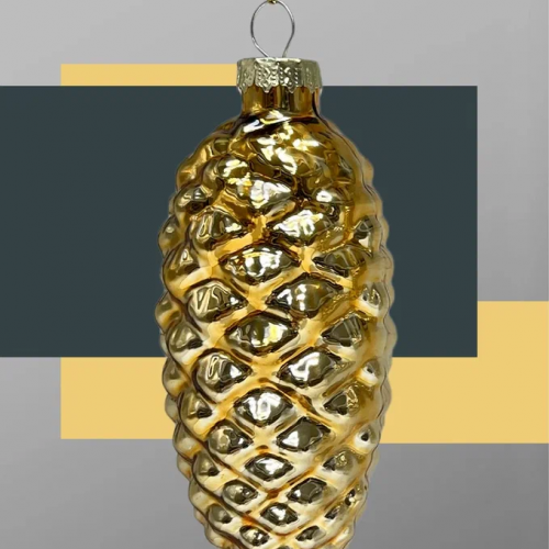 Набор стеклянных шишек Бронзовый век  10*5 см., 12 шт., Christmas DeLuxe (14084) в Санкт-Петербурге
