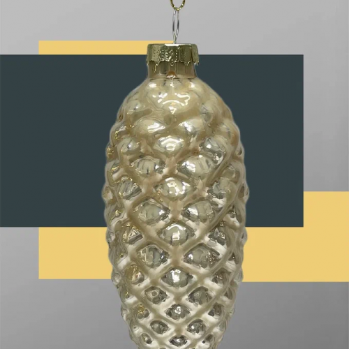 Набор стеклянных шишек Бронзовый век  10*5 см., 12 шт., Christmas DeLuxe (14084) в Санкт-Петербурге