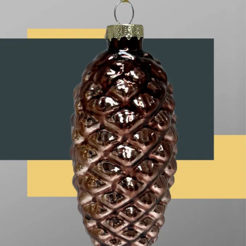 Набор стеклянных шишек Бронзовый век  10*5 см., 12 шт., Christmas DeLuxe (14084) в Санкт-Петербурге