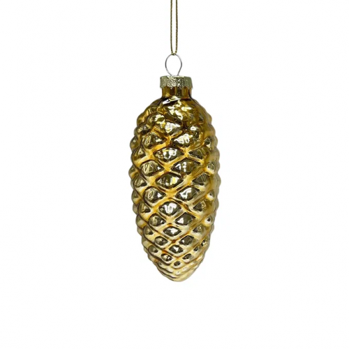 Набор стеклянных шишек Бронзовый век  10*5 см., 12 шт., Christmas DeLuxe (14084) в Санкт-Петербурге