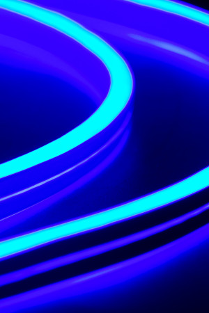 Неон гибкий двусторонний 8*16 мм., 220В, синие LED лампы 120 шт на 1 м, бухта 50 м, Teamprof (TPF-FX816D-120-220V-W/B)