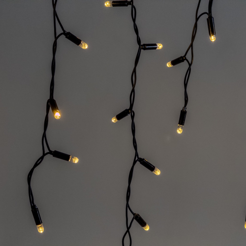 Светодиодная бахрома 3,1*0,5 м., 120 LED, тепло-белый, статика, чёрный провод каучук, LTC (ECO120-1-2WW)