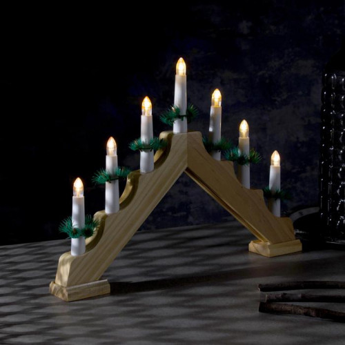 Светодиодная Рождественская горка 39×29×4.5 см., дерево, 220 В, Luazon Lighting (4357281)