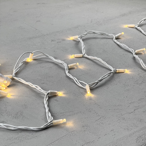 Гирлянда Нить 10 м., теплый белый, 220В, 75 LED, Провод Белый Каучук, IP65, LTC (LL75-8-2WW) 