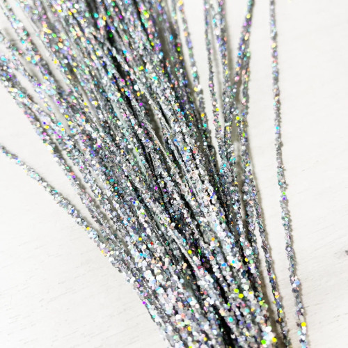 Ветвь Новогодняя серебро 80 см., Christmas DeLuxe (89151)