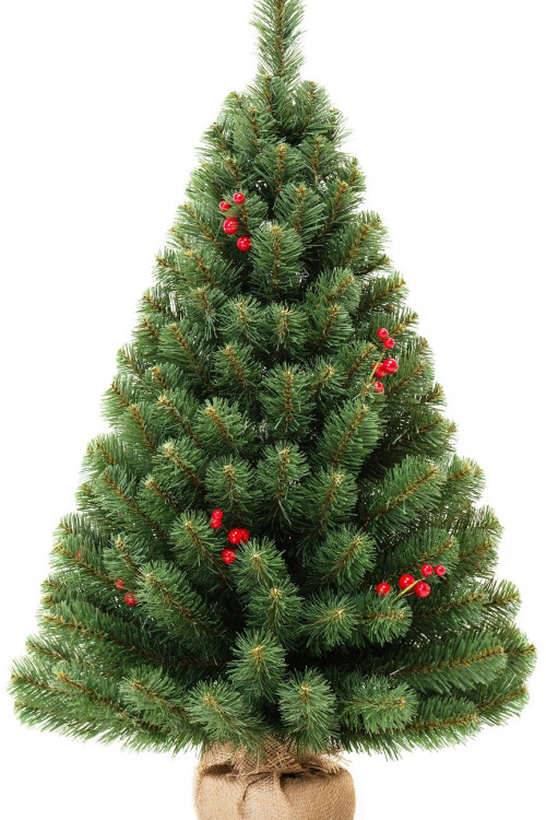 Искусственная елка Верона 90 см. с красными ягодками, мягкая хвоя ПВХ, ЕлкиТорг (67090)