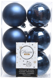Набор пластиковых шаров Дивный 60 мм, синий, 12 шт, Kaemingk (021974)