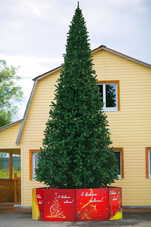 Уличная искусственная елка Альпийская зеленая 4 м., ствольная, ПВХ, Green Trees (GT4APVC)