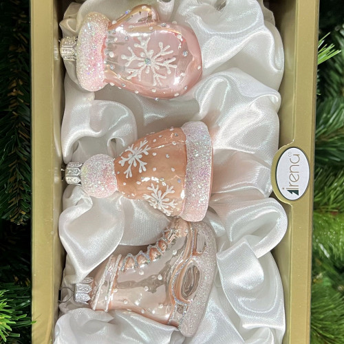 Набор стеклянных игрушек Зимняя фантазия, 3 шт., Irena CO (6305)