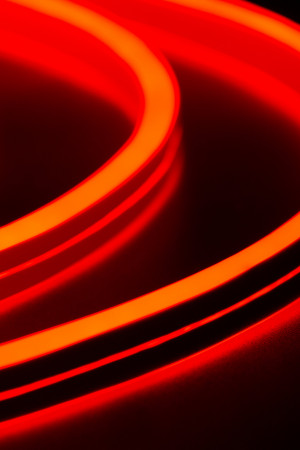 Неон гибкий двусторонний 8*16 мм., 220В, красные LED лампы 120 шт на 1 м, бухта 50 м, Teamprof (TPF-FX816D-120-220V-W/R)
