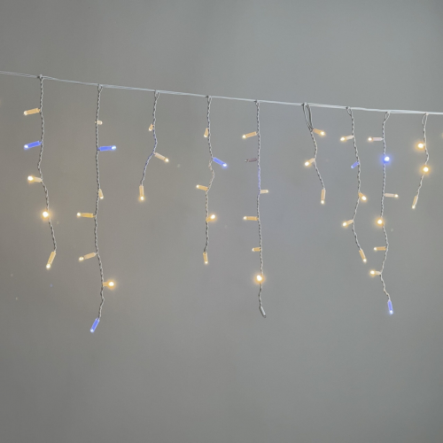 Светодиодная бахрома 3,1*0,5 м., 120 LED, тепло-белый, мерцание, белый провод каучук, LTC (ECO120BLW-8-2WW) в Екатеринбурге
