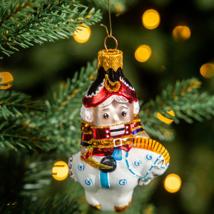Елочное украшение Щелкунчик на лошади, стекло, 10 см., 1 шт., Витус (А348)