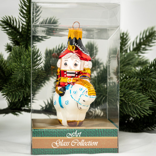 Елочное украшение Щелкунчик на лошади, стекло, 10 см., 1 шт., Витус (А348)