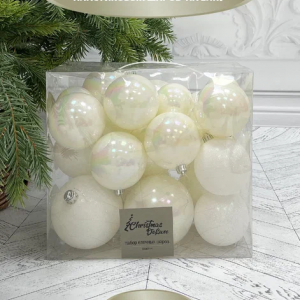 Набор пластиковых шаров Эллада 26 шт., белый, Christmas DeLuxe (87026)